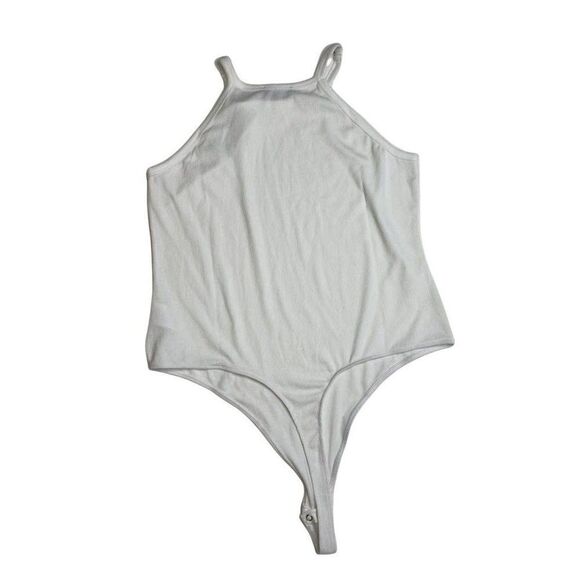Danielle Bernstein Tank‎ Top Bodysuit Women's 1X White Soft Stretchy NEW - Picture 2 of 7